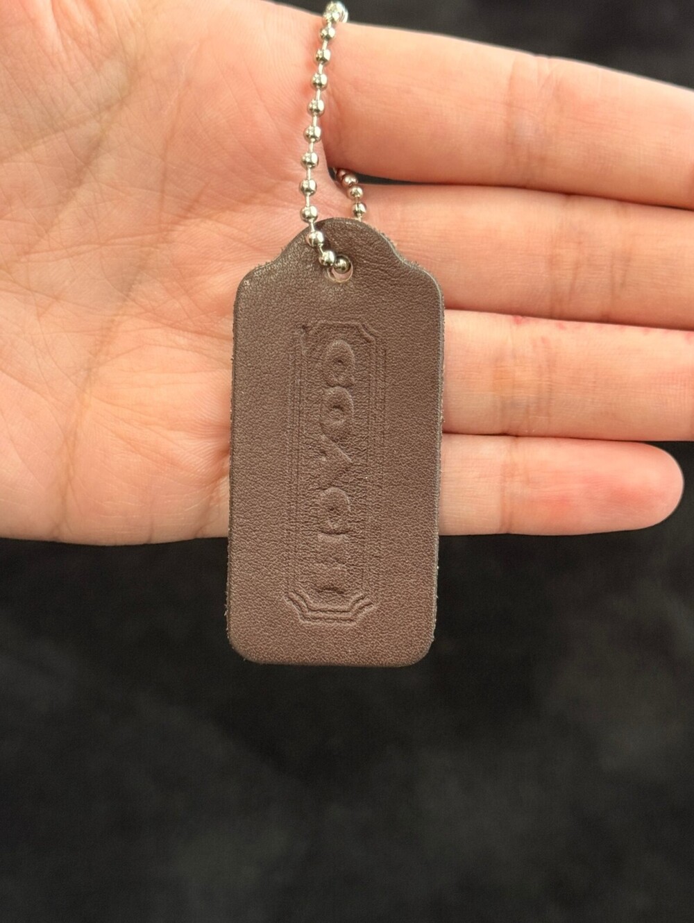 2.25" Vintage Coach Leather Key Fob Keychain Hangtag